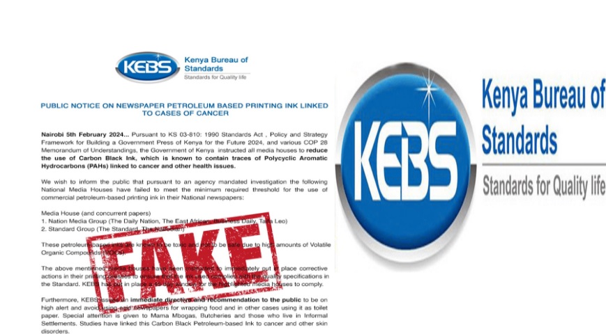 KEBS Refutes Fake Notice